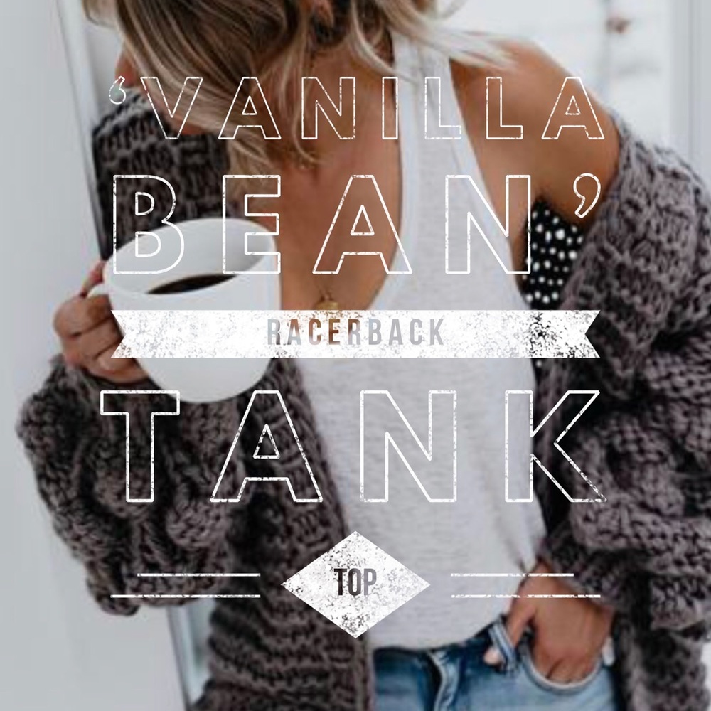 ‘Vanilla Bean’ Racerback Tank Top In White